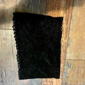 Black banded lined bralette one size lacey